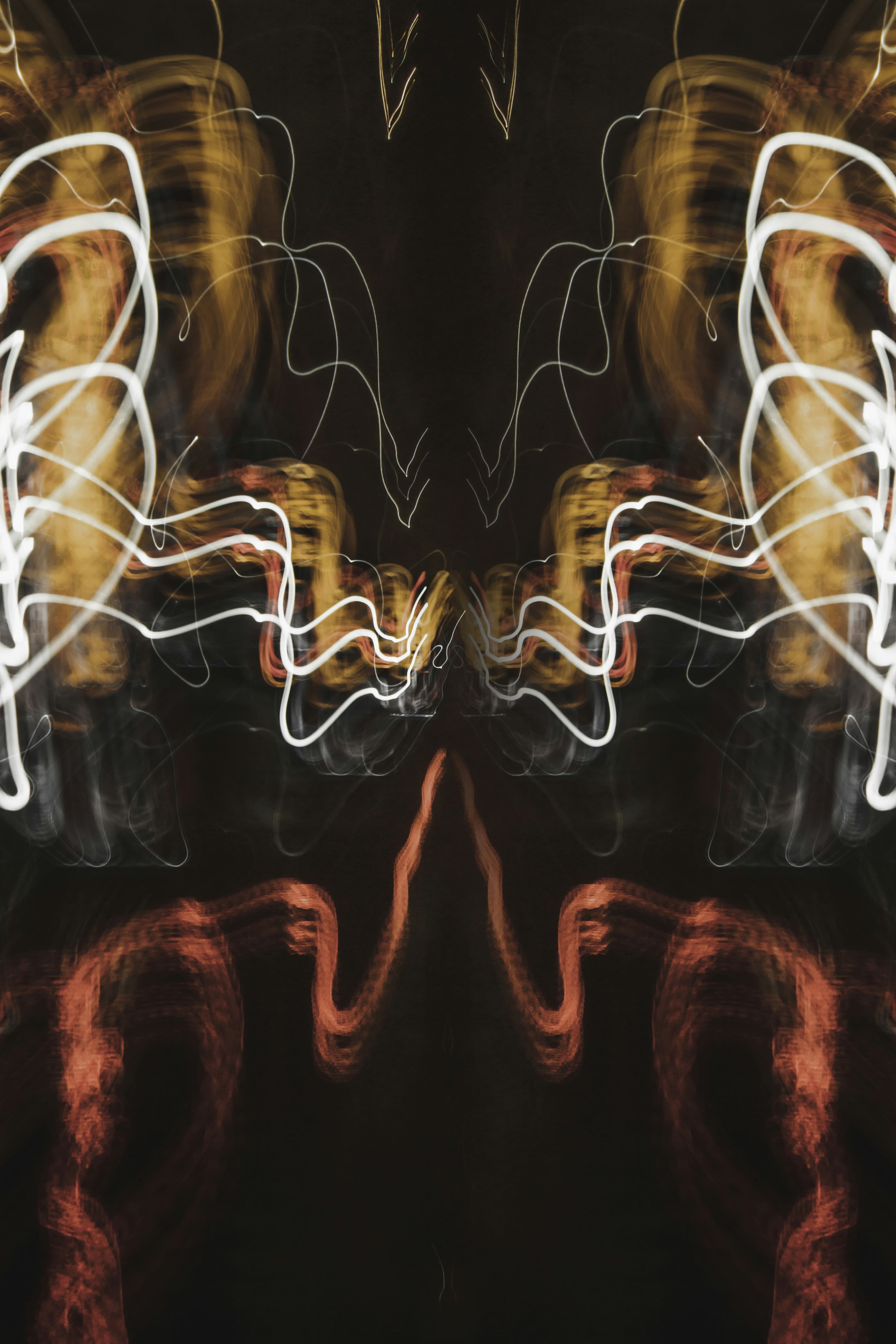 Abstract light trails representing creative technology classes.