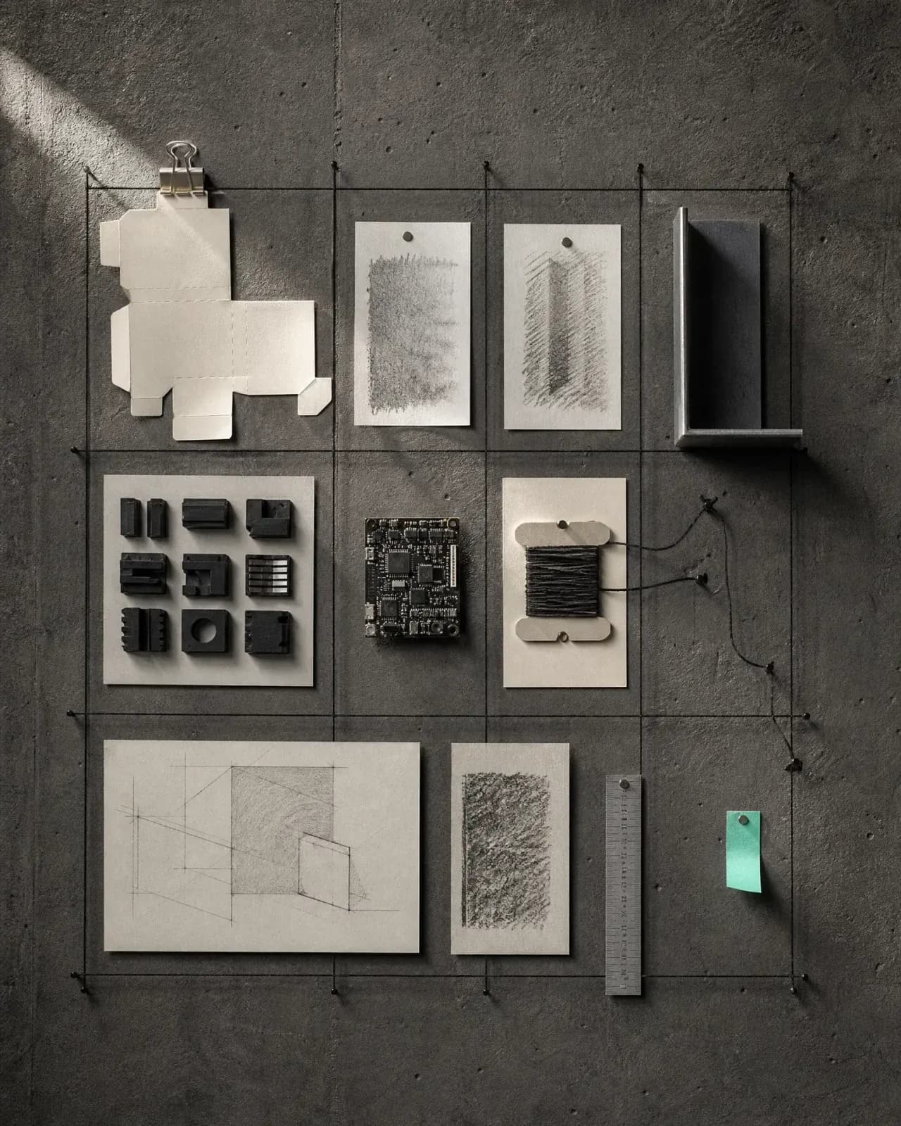 Conceptual editorial material study from theProject. visual system